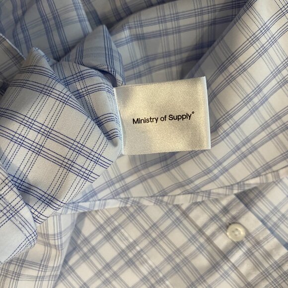 Ministry of Supply Aero Button-Down Shirt - Blue Dot Matrix (Men's M - Picture 4 of 7